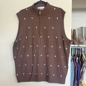 Martin Men Italian Merino Wool 1/4 Zip WindVest Golf Pullover sz XL